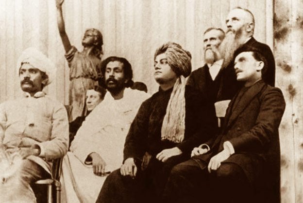 Swami Vivekananda with other delegates at the Parliament of World's Religions, Chicago